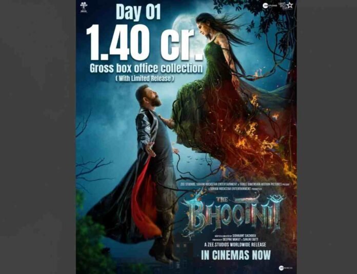 The Bhootnii, Sanjay Dutt movie, Mouni Roy, Sunny Singh, Palak Tiwari, Horror comedy, Action comedy, Bollywood box office, Box office collection, ₹1.40 crore, Limited release, Zee Studios, Soham Rockstar Entertainment, Deepak Mukut, Maanayata Dutt, New Bollywood movie, Movie review , Indian cinema, Bollywood 2025 ,